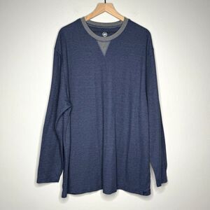 Monument Mens Thermal Shirt 3X Blue Gray Waffle Knit Outdoors Hiking Utility‎